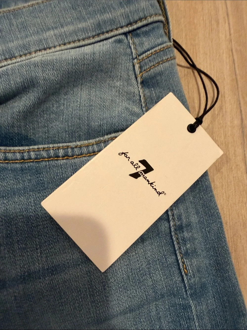7 For All Mankind Medium Blue Flare Jeans - Picture 3 of 5